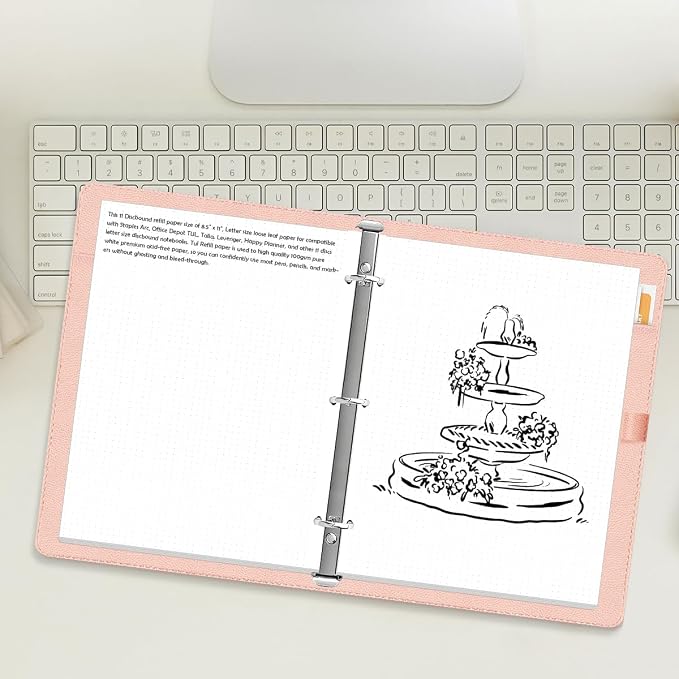 3-Hole Dotted Paper Refills, Letter Size 100Sheets / 200Pages Loose-Leaf Paper, 100gsm, White, 8.5'' x 11''