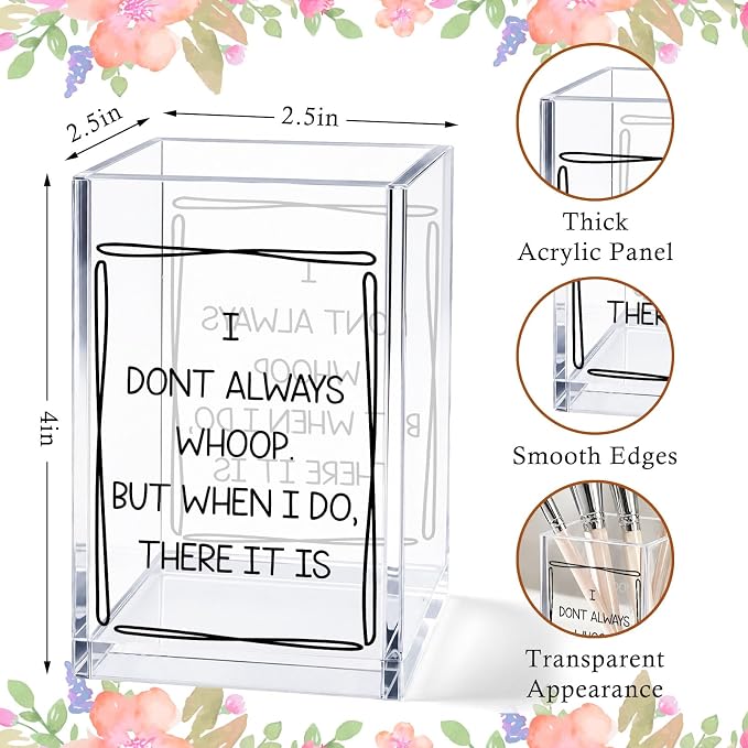 Acrylic Pen Holder Cup Desk Organizer, Office Desk Decor Accessories, Pencil Holder Storage Box, Cute Desktop Organizer for Home Office