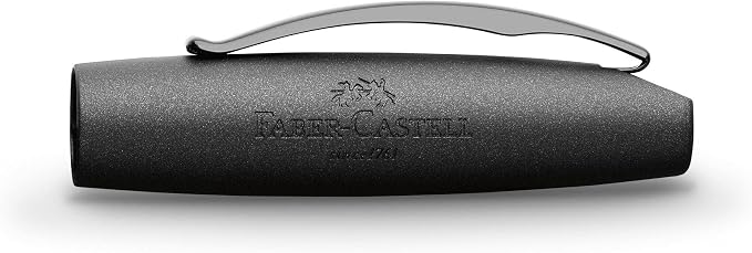 Faber-Castell Essentio Aluminum Black Fountain Pen - Extra Fine Nib with Black Ink - Fine Writing Instruments