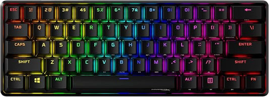 HyperX Alloy Origins 60 - Mechanical Gaming Keyboard - Ultra Compact 60% Form Factor - Tactile Aqua Switch - Double Shot PBT Keycaps - RGB LED Backlit - NGENUITY Software Compatible,Black