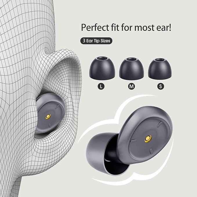 Ear Plugs for Sleeping Noise Cancelling:Reusable Ear Plugs for Noise Reduction for Snoring/Concerts/Travel/Shooting - Soft Silicone Sleep Earplugs with 6 Ear Tips & Bag(Gray)