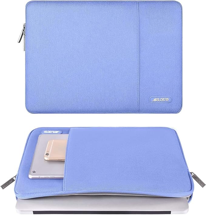MOSISO Laptop Case 13.3 inch, 13-13.3 inch Laptop Sleeve Compatible with MacBook Air/Pro 13/Pro 14 M5 M4 M3 M2 M1, HP Dell ASUS Lenovo,Polyester Vertical Computer Sleeve Bag with Pocket, Slate Blue