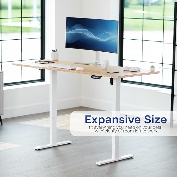 VIVO Universal 71 x 30 inch Solid One-Piece Table Top for Standard and Sit to Stand Height Adjustable Home and Office Desk Frames, Bamboo, DESK-TOP71O