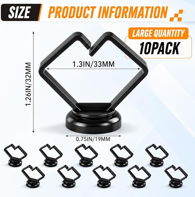 Konohan 10 Pack Magnetic Cable Holder 23lbs Heavy Duty Zip Tie Mount Base 3/4" Magnetic Cable Organizer Clip Scratch-free Wire Management for Home Office Desk Server Rack Marine Electrical
