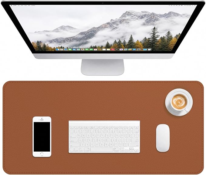Leather Desk Mat, Desk Pad for Keyboard and Mouse Large Mouse Pads for Desk | Waterproof Desk Mat, Desk Matt for Desktop, Laptop Blotter, Keyboard Pad, Large Mouse Pad, Desk Essentials