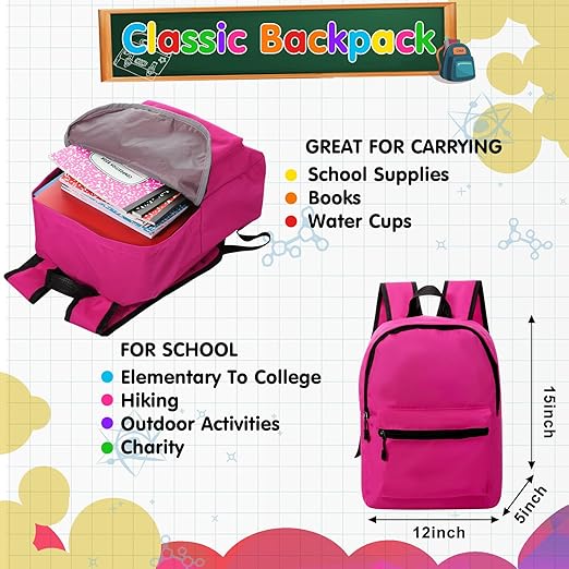 Gilprop 126 Pcs 2026 Middle High School Supplies Kit with Backpack for Student 6-12 Grades, Back to School Supplies Bulk Bundle Essential Notebook Calculator for Senior Student(Hot Pink)