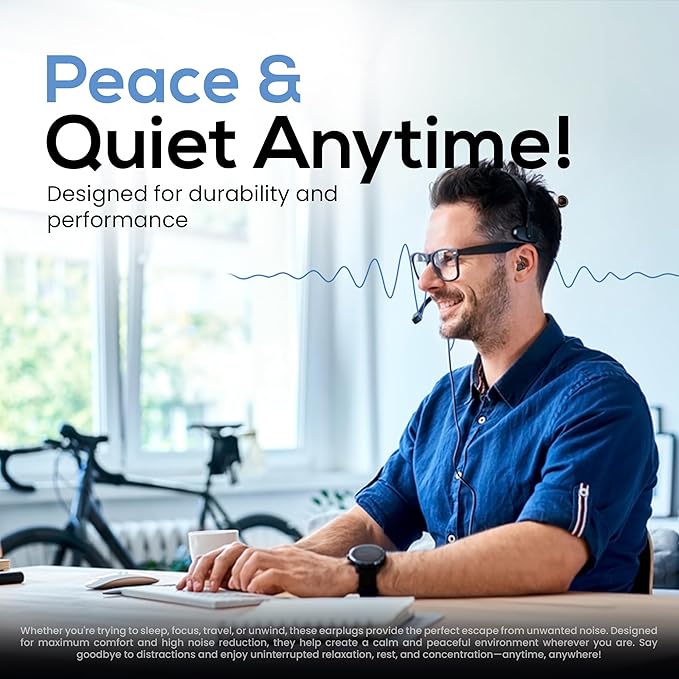 JOL Earplugs | 2-Pack | Reusable Silicone Earplugs for Sleep, Swim, Study & Focus | Washable, Eco-Friendly & Ultra-Comfortable Ergonomic Design | 37dB Noise Protection | Includes Travel Case