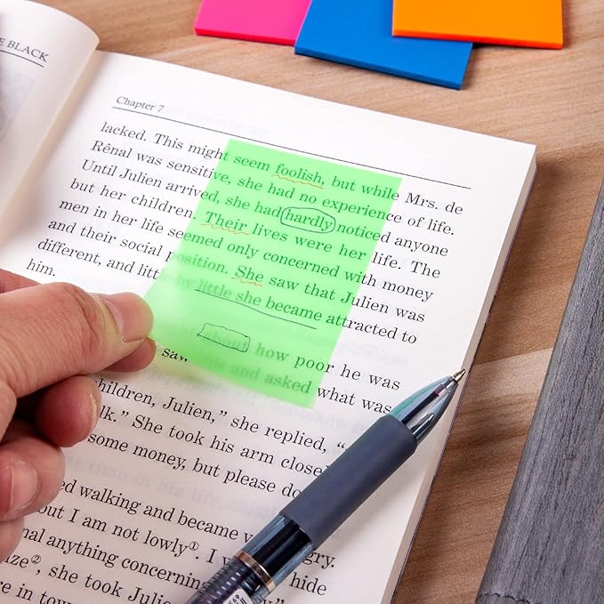 Transparent Sticky Notes,3x3 Inch Clear Sticky Notes,Waterproof White Bible Sticky Note,Transparent Stickers for School Supplies College(3-Color,10 Packs,500 Sheets)