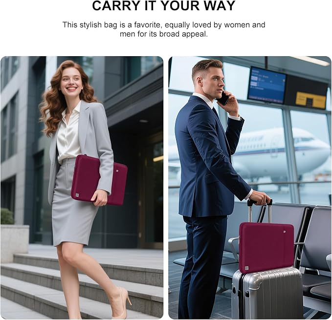 DOMISO 17 inch Laptop Sleeve Case Notebook Bag Protective Carrying Handbag for 17.3" Notebook/Dell Inspiron/MSI GS73VR Stealth Pro/IdeaPad 300 320 321/HP Envy/LG Gram 17"/ASUS ROG Strix GL702VS, Wine
