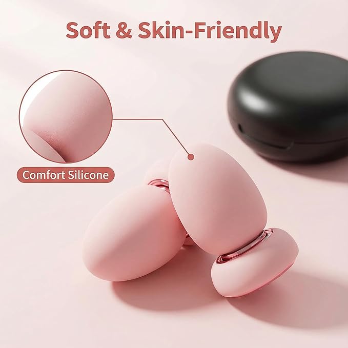 Comfortable noise cancelling earplugs - suitable for sleep, concerts, work, and study, including 8 sizes and portable storage boxes, 28-48dB silicone earplugs provide ultimate silent protection (pink)