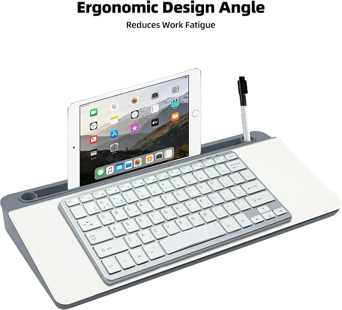 Desktop Whiteboard, Glass Dry Erase Board, Desk Board Buddy,Computer Keyboard Stand,Desk Whiteboard Organizer for Home,Office,School Supplies (Grey)
