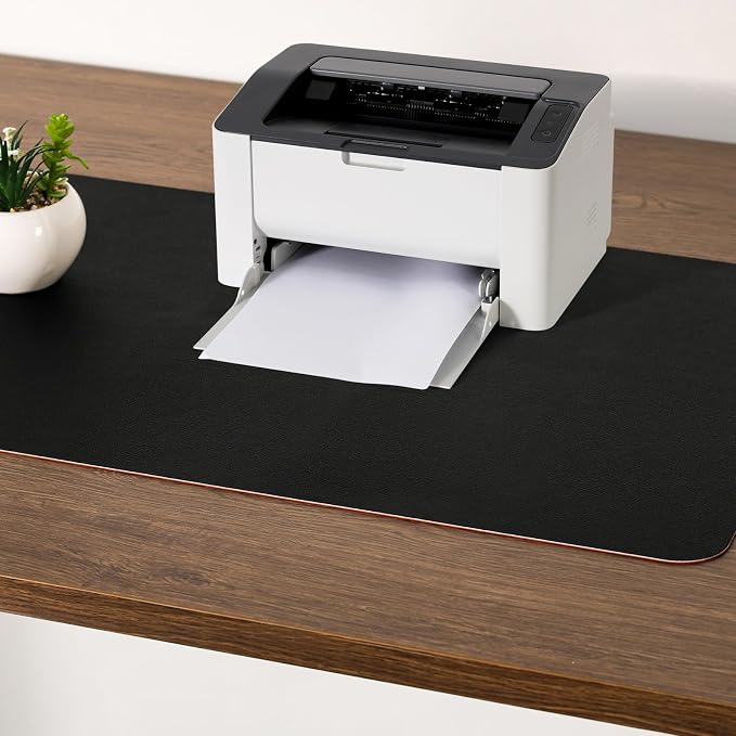 Dual Sided Desk Pad Faux Leather Desk Mat Large Mouse Pad | Desk Pad Protector Non-Slip Waterproof Desk Mouse Pad for Writing Desk, Office, Home(Brown Black 31.5"X15.7")