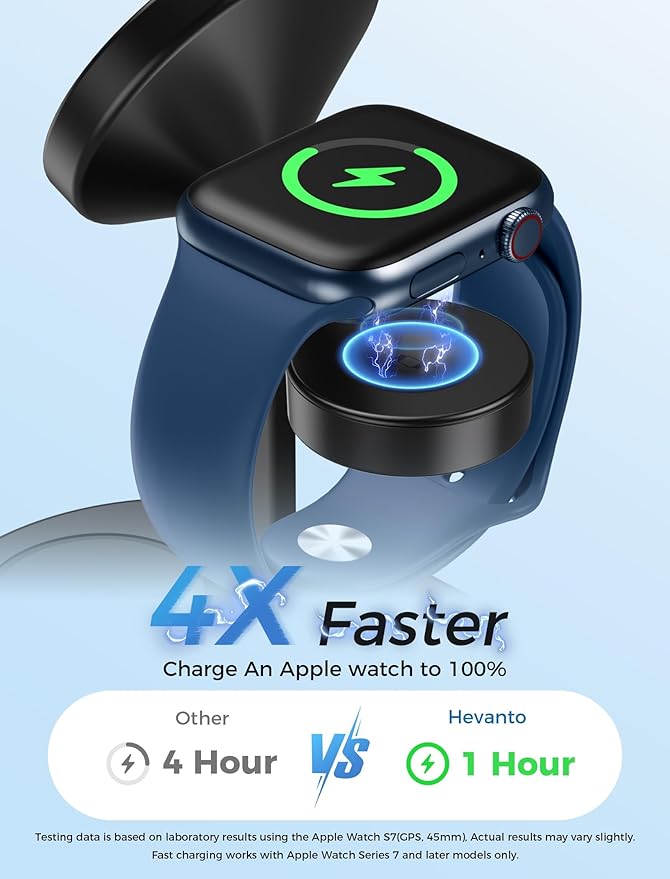 2026 3 in 1 Wireless Charging Station for Apple MagSafe Charger, 15W Fast Magnetic Mag-Safe Charger Stand for iPhone 17 16 15 14 13 12 Apple Watch AirPods Series, Gifts for Men