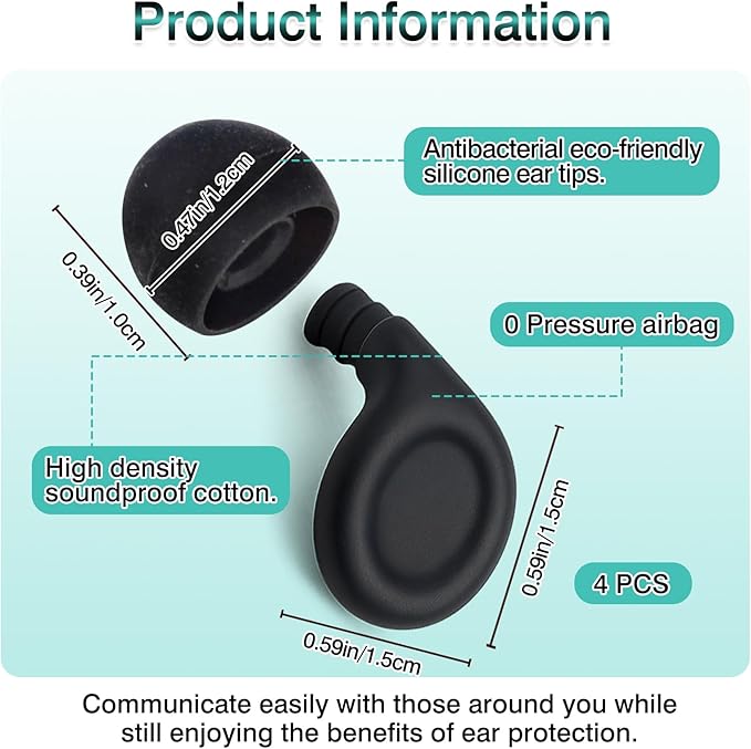 Noise Cancelling Ear Plugs for Sleep & Work – Reusable Silicone Ear Tips with 28dB Noise Reduction, Comfortable Hearing Protection for Concerts, Study & Social Use