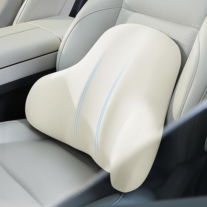 BABUR Ergonomic Memory Foam Lumbar Support Pillow for Car, Back Pain Relief | Ergonomic 100% Memory Foam, Back Pain Relief, Comfort Lower Back Support for Office Chairs, Car Seat, Wheelchair