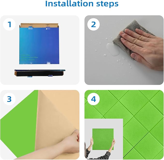 15 Pack Self-Adhesive Sound Proof Foam Panels for Walls, White Acoustic Panels 12" x 12" x 0.35" High Density Sound Absorbing Tiles