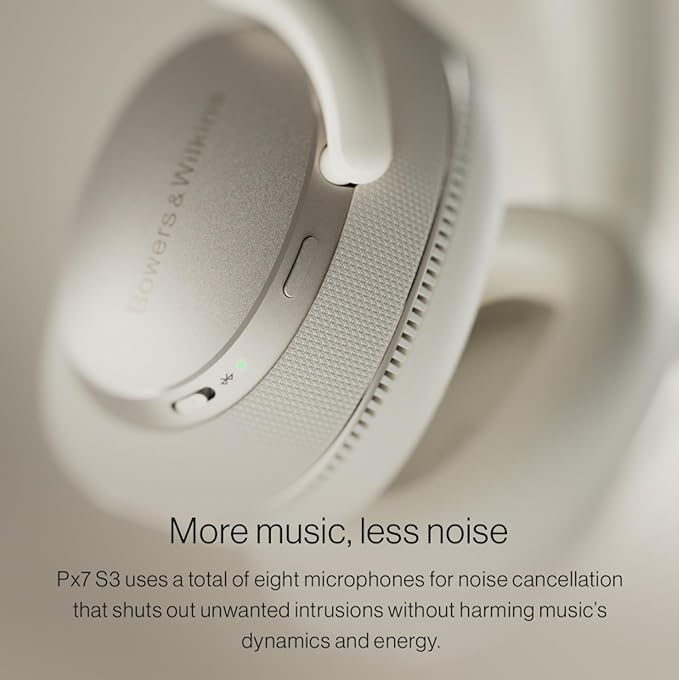 Bowers & Wilkins Px7 S3 Wireless Headphones Over Ear Noise Cancelling, Active Noise Cancelling & Transparency Mode, Hi-Res Sound, Bluetooth, 30-Hr Playtime, Quick Charge, Indigo Blue
