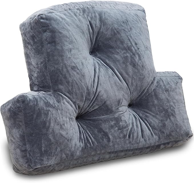 1 MIDDLE ONE Back Pillow for Chair, Memory Foam Lumbar Pillow for Back Support, Back Rest Cushion for Office, Sofa, Couch Sitting, Recliner, Bed and Lower Back Pain (Grey)