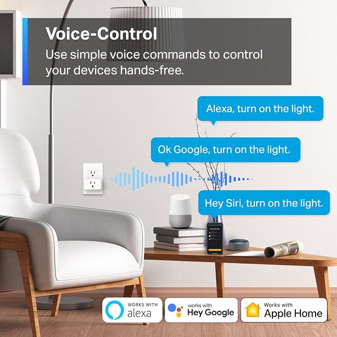 TP-Link Tapo Apple HomeKit Smart Plug Mini, Compact Design, 15A/1800W Max, Super Easy Setup, Works with Siri, Alexa & Google Home, UL Certified, 2.4G Wi-Fi Only, White, Tapo P125(2-Pack)
