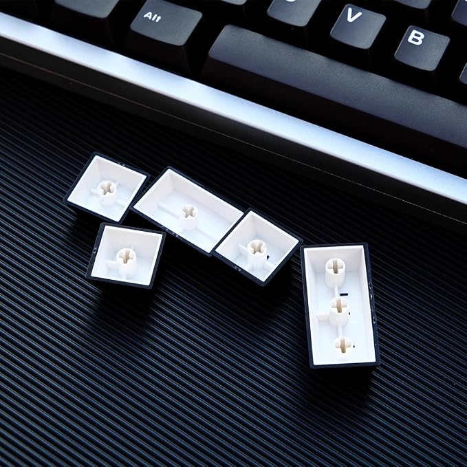 Sumgsn 114 Keys Doubleshot Translucent Keycaps Cherry Profile Black Keycap Set Fit for 61/64/87 Cherry Mx Switches Mechanical Keyboard