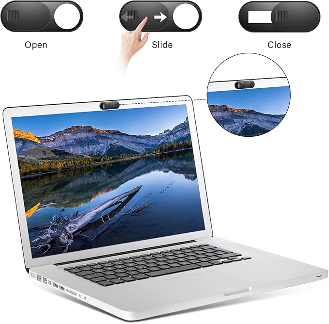 Laptop Camera Cover Slide, Camera Cover, 6 Pack Ultra Thin Webcam Cover Slide for Laptop, Desktop, PC, Tablet, Smartphone, Protect Your Privacy and Security(Black)