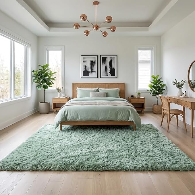 Mugorn Small Soft Shag Rugs for Bedroom, 3x5 Fluffy Area Rugs for Living Room