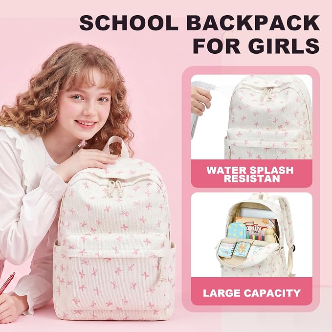 LEDAOU Backpack for Girls School Bag Kids Bookbag Teen Backpack Set Daypack with Lunch Bag and Pencil Case | Kids
