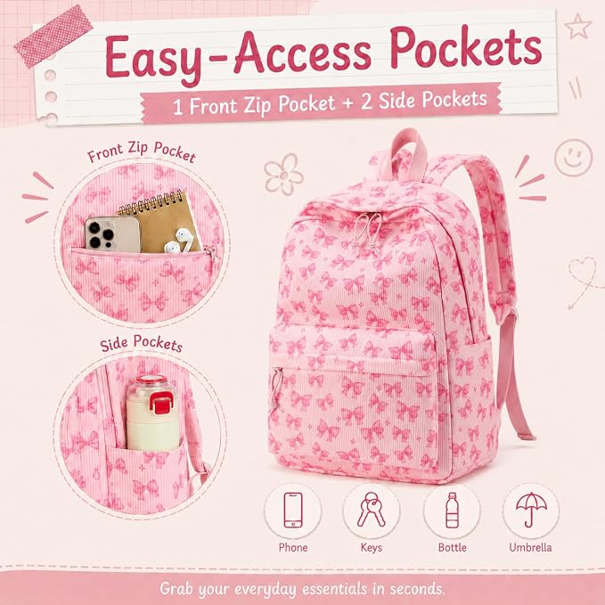 BTOOP School Backpacks for Teen Girls Bookbags Lightweight Kids Backpack School Bags Set with Lunch Box Pencil Case