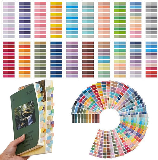 ReliThick 8000 Pcs Annotation tabs Sticky Tabs for Books Transparent Sticky Notes 40 Light Color Writable Page Markers Book Flags Strip for Annotating Reading Supplies Bookish Gift