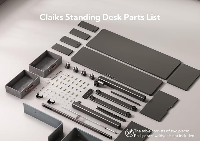 Claiks Standing Desk with Drawers, Adjustable Stand Up Electric Small Standing Desk Adjustable Height with Storage Shelf and Splice Board, 40 Inch, Black