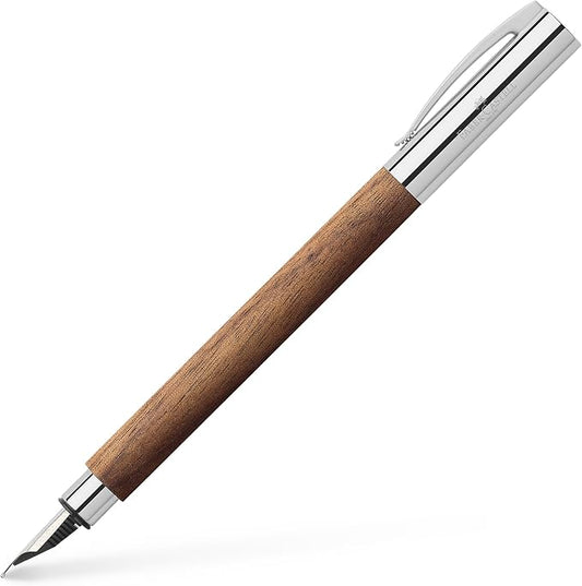 Faber-Castell Ambition Fountain Pen, Walnut Wood - Broad