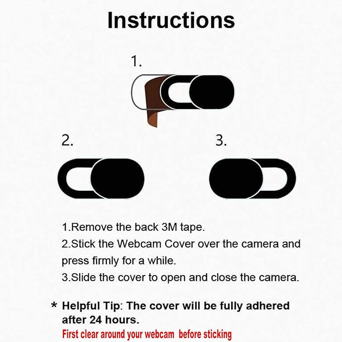 [12 Pack] Slide Webcam Cover Ultra Slim Web Camera Cover fits Laptop, Desktop, PC, Macboook Pro, iMac, Mac Mini, Computer, Smartphone,Protect Your Privacy Security,Strong Adhensive-6 White+6 black