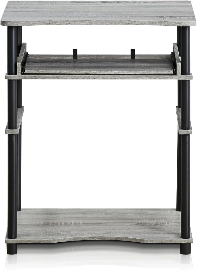 Furinno 10016GYW/BK Home Laptop Notebook Computer Desk, French Oak Grey/Black