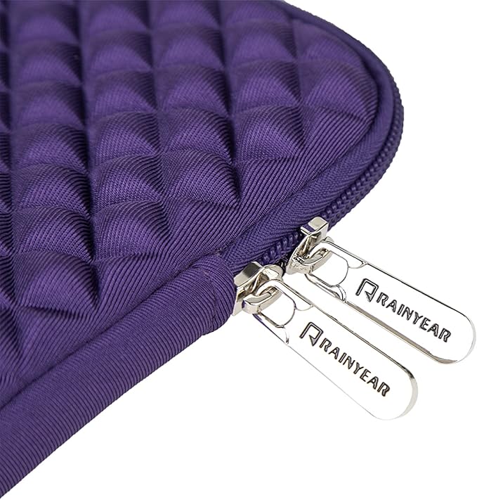 RAINYEAR 15 Inch Laptop Sleeve Diamond Foam Shock Resistant Padded Case Fluffy Lining Cover Carrying Bag Compatible with 15.4" MacBook Pro/Air, Surface Laptop 3/4 15", New XPS 15 Touch (Purple)