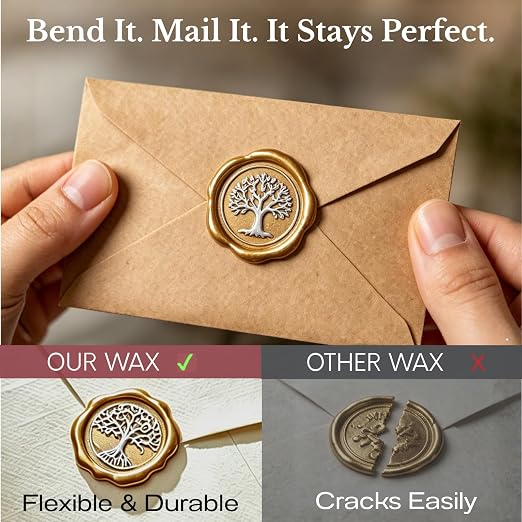xxxHOLIC Royal Gold Sealing Wax Beads, 400 Metallic Beads with Melting Spoon & 4 Tea Lights for Wedding Invitations, Envelopes, Letters, Cards & Gift Wrapping