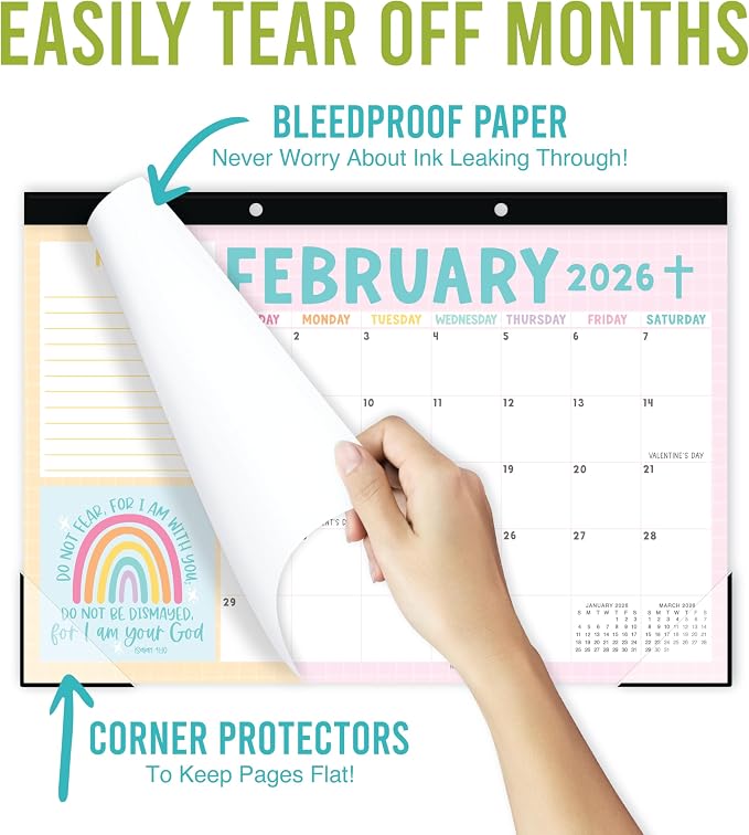 Hadley Designs Large Teacher Desk Calendar 2026-2027 - Desktop Calendar 2026, 18-Month Desk Calendars for Home, Office & Classroom, Cute Classroom Must Haves, Back to School Teacher Gifts