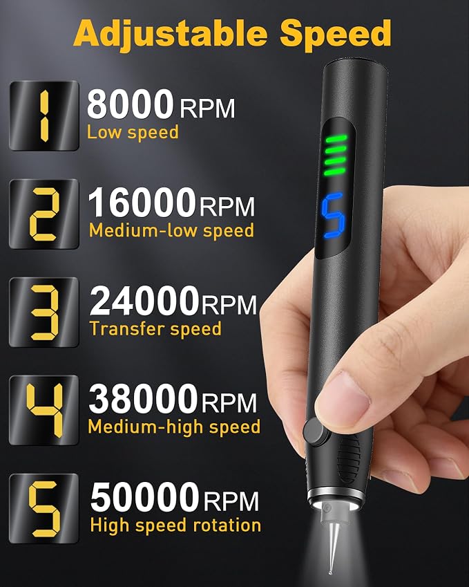 ZYOUO Engraving Pen for Metal, Wood, Glass, Plastic & All Materials - Cool Birthday Gift Ideas - Engraver Pen Tool - Teen Boy Gifts - Unique Gifts for Women, Teenage Girl - Craft Kits for Adults