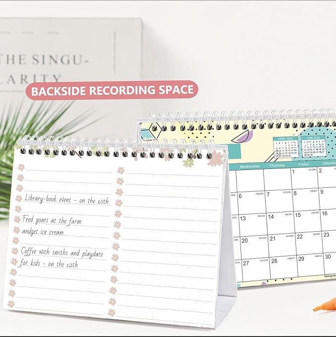 Small Desk Calendar 2026-2027, Koncci Standing Flip Desk Calendar with Stickers (July 2026-December 2027), US Holidays Marked Desktop Planner for Easy Organizing (7" x 8.5")