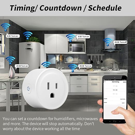 WiFi Smart Plug | Compatible with Alexa & Google Home | WiFi Outlet for Remote Control & Timer and Schedule Function | No Hub Required | Safety Certified (2Pack) | Voice & App Remote Control, Smart Life. Schedules, timers, Away Mode, 2.4GHz WiFi, No Hu...