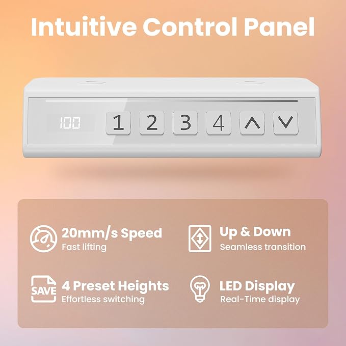 HUANUO 63 x 28 inch Electric Standing Desk Adjustable Height, 4 Memory Height Settings, Sit Stand Up Desk for Home Office & Computer Workstation, Light Walnut