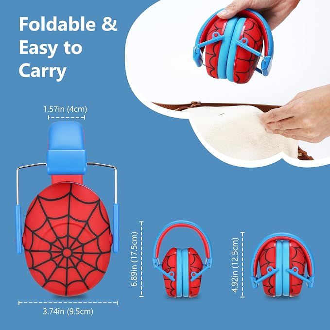 ProCase Kids Noise Cancelling Headphones, Kids Ear Protection Monster Jam Truck, Fireworks Hearing Protection Noise Reduction, Noise Canceling Earmuffs for Sensory Autism Toddler Children -Red