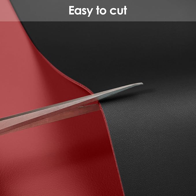 Leather Desk Mat,1.8mm Thick,16x60 Inch Desk Cover,Desk Protector Mat,Dresser Cover Top,Faux Leather Table Cover,Side Table Cover,Office Desk Cover,Office Table Cover(Black+Wine Red,16x60)