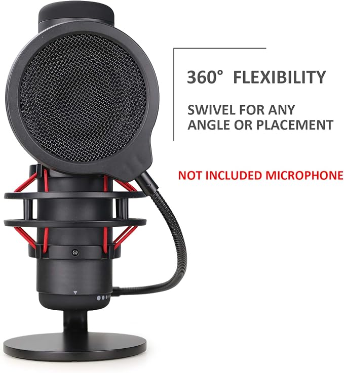 QuadCast Pop Filter - Metal Windscreen for HyperX QuadCast Microphone (4 Inch 3 Layers), Professional Mic Pop Screen by YOUSHARES