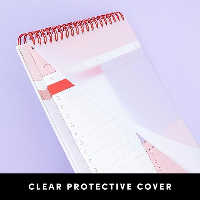 PAPERAGE To Do List Notepad, Daily To Do List Notebook, 60 Double-sided Tear-off Sheets, 1 Pack, 6.5" x 9.5", Undated Daily Planner Checklist for Office, School or Home (Black/White)