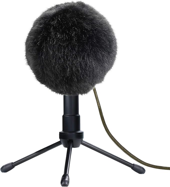 Blue Snowball Furry Windscreen Cover Muff - Professional Snowball ICE Mic Foam Wind Cover Windshield Pop Filter for Recordings, Broadcasting, Singing by Sunmon （Black）