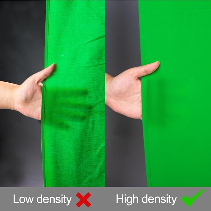 EMART Green Screen Backdrop, 10 x 10 Ft Photography Greenscreen Background Sheet Fabric Kit for YouTube Video Streaming Zoom, Small Photo Chromakey Muslin Cloth Curtain with 4 Clip
