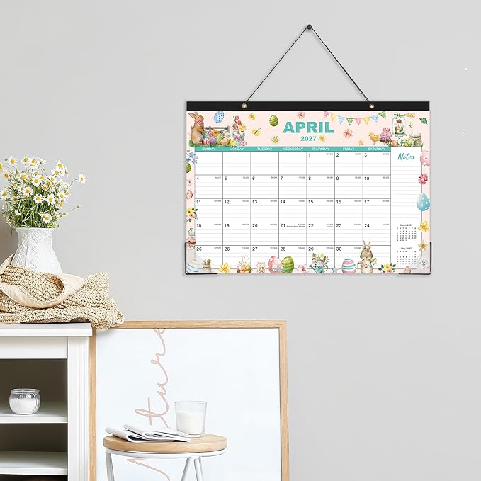 2026-2027 Desk Calendar - Jul. 2026 - Dec. 2027, 12" x 17", 18 Months Calendar Pad with Corner Protectors, Cutting Line, Hanging Hole, Large Office Desktop Calendar - 18 Different Themes