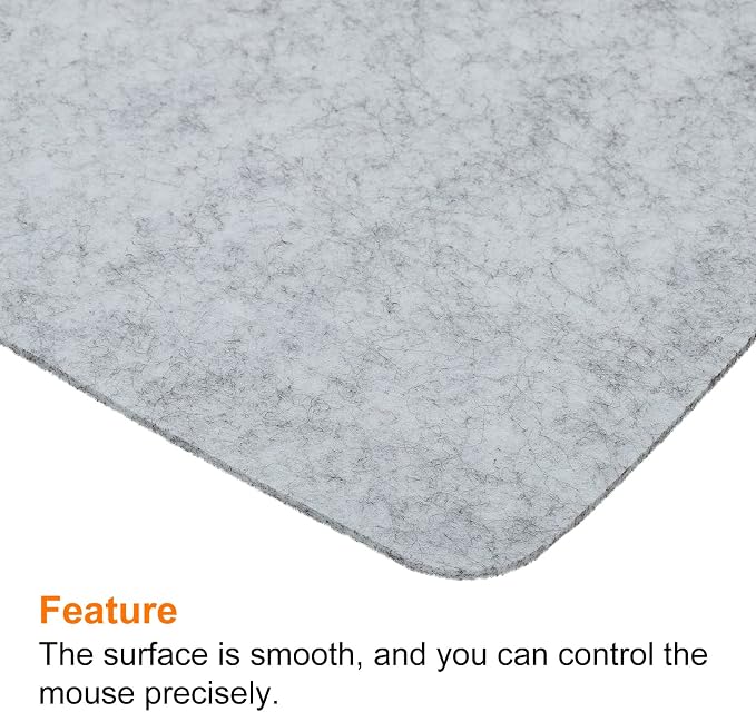 PATIKIL 28"x13" Desk Mat Protector, Felt Dual Side Mouse Pad Writing Mat for Office Home, Light Gray