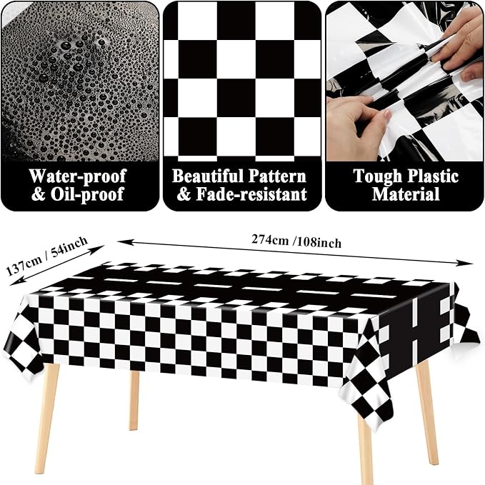 Two Fast Birthday Party Supplies Serves 24 Race Car 2nd Party Paper Plates Napkins Set Racing Car Tablecloth Tableware Kit for Two Years Old Party Baby Shower Decorations Favors for Boys, Serve 24