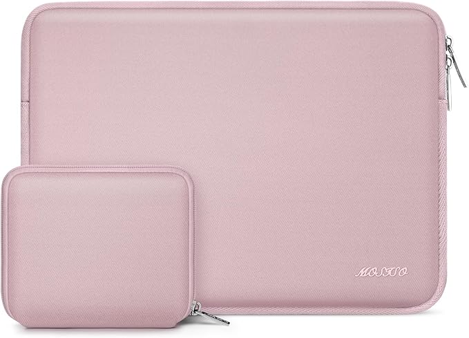 MOSISO Laptop Case 16 inch, 15-15.6 inch Laptop Sleeve Bag Compatible with MacBook Pro 16 M5 M4 M3 M2 M1, HP Acer Dell Lenovo ASUS Notebook, Neoprene Computer Sleeve Bag with Small Case, Baby Pink